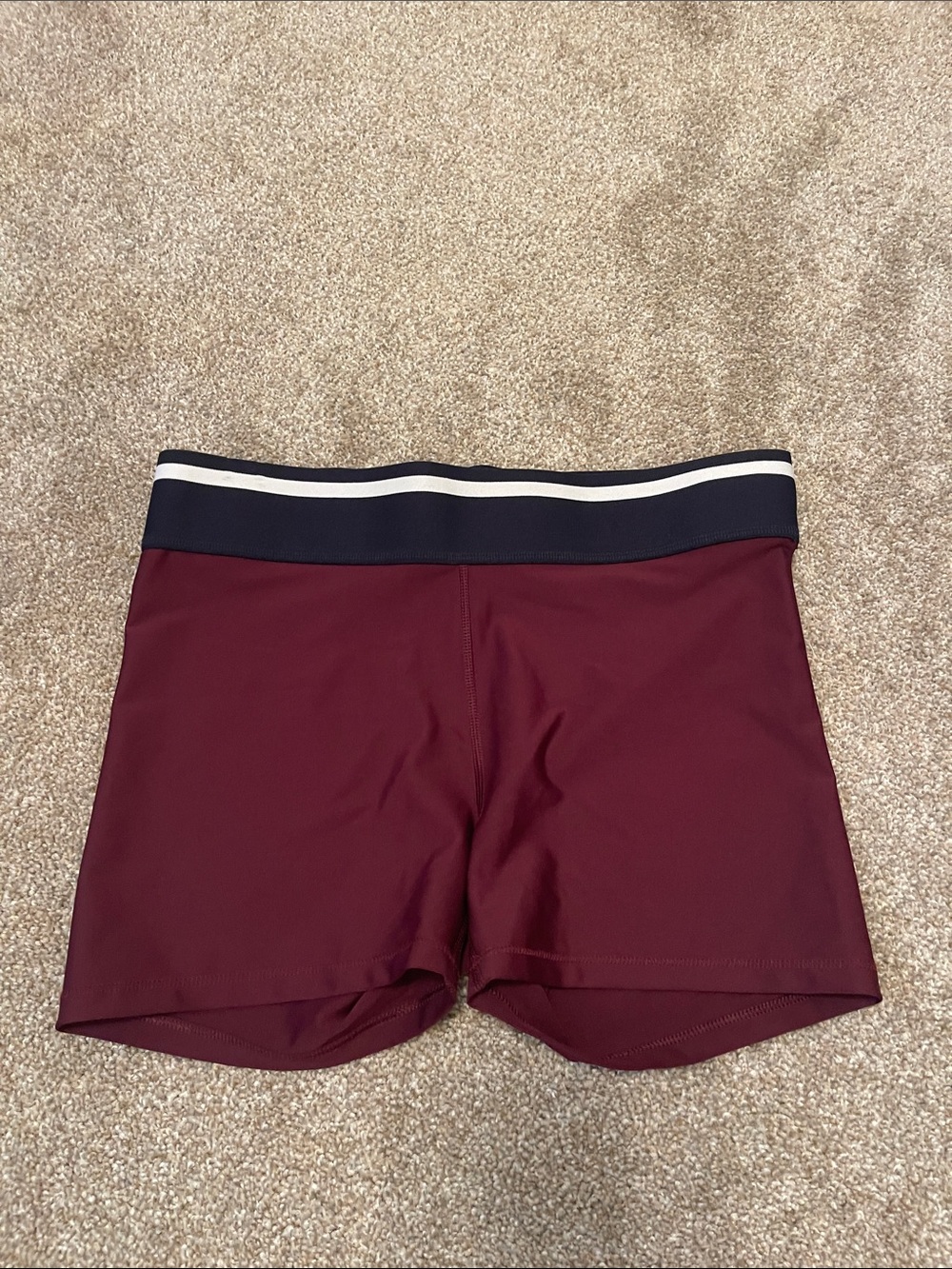 DSG Maroon Athletic Shorts with Navy and White Waistband NWOT